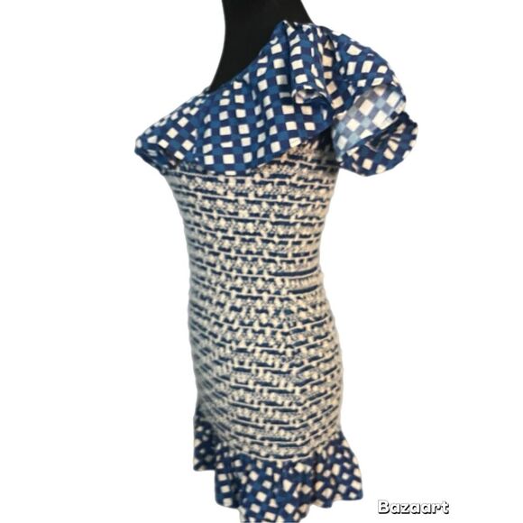 ANTHROPOLOGIE Corey Lynn Calter Off-The-Shoulder Smocked Mini Dress size small p - Picture 3 of 13